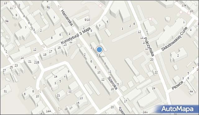 Koszalin, Szeroka, 7, mapa Koszalina