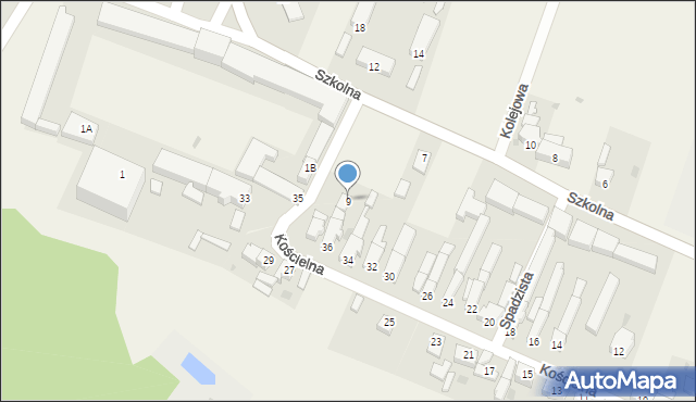 Kotla, Szkolna, 9, mapa Kotla