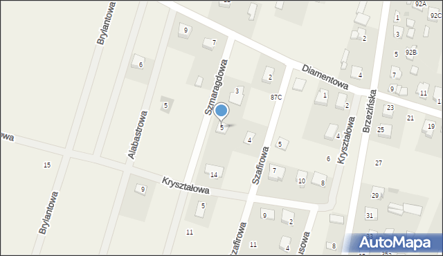 Kowala, Szmaragdowa, 5, mapa Kowala