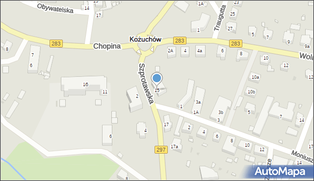 Kożuchów, Szprotawska, 15, mapa Kożuchów