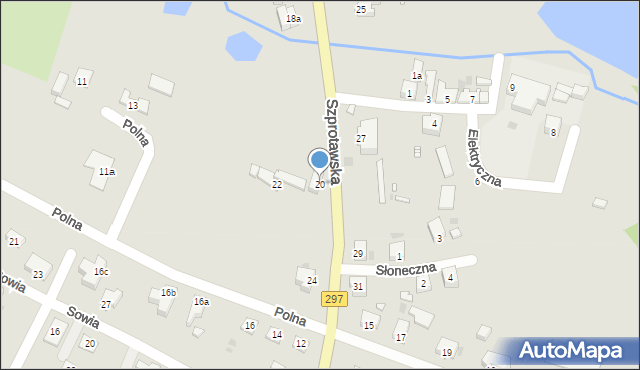 Kożuchów, Szprotawska, 20, mapa Kożuchów