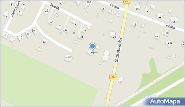 Kożuchów, Szprotawska, 28, mapa Kożuchów