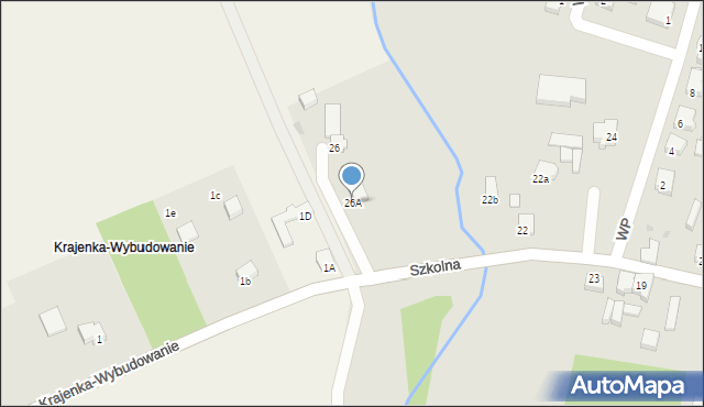 Krajenka, Szkolna, 26A, mapa Krajenka