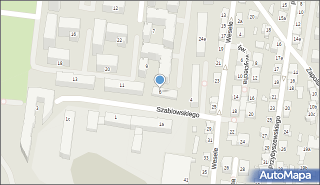 Kraków, Szablowskiego Jerzego, 6, mapa Krakowa