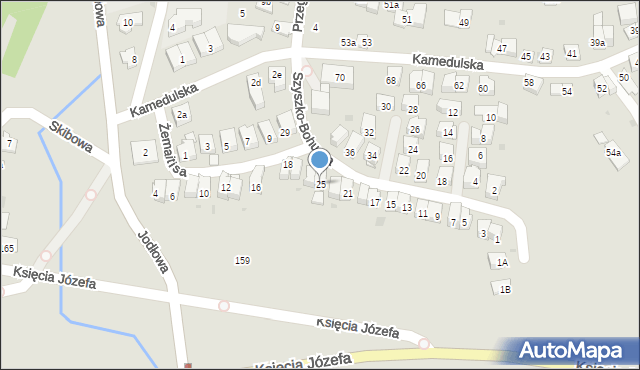 Kraków, Szyszko-Bohusza Adolfa, 25, mapa Krakowa