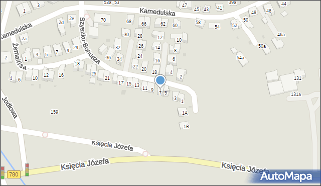 Kraków, Szyszko-Bohusza Adolfa, 7, mapa Krakowa