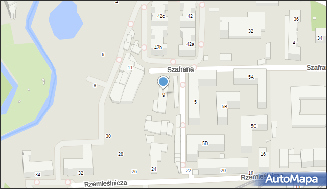 Kraków, Szafrana Tadeusza, 9, mapa Krakowa