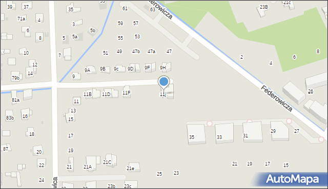 Kraków, Szymonowica Szymona, 11j, mapa Krakowa