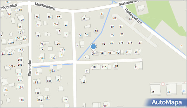 Kraków, Szymonowica Szymona, 9A, mapa Krakowa