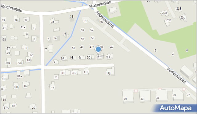 Kraków, Szymonowica Szymona, 9F, mapa Krakowa