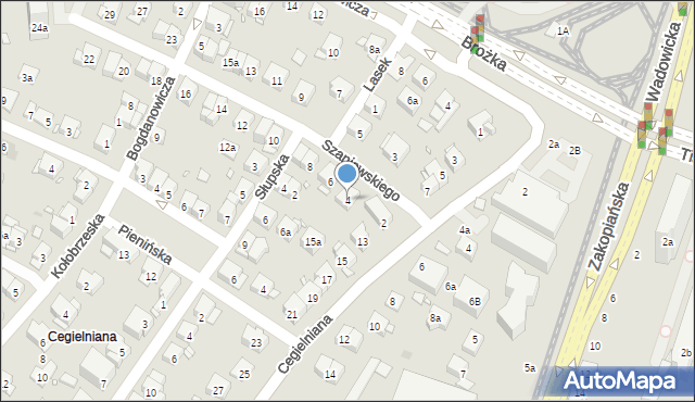 Kraków, Szaniawskiego Klemensa Junoszy, 4, mapa Krakowa