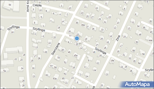 Kraków, Szyllinga Antoniego, gen., 10, mapa Krakowa