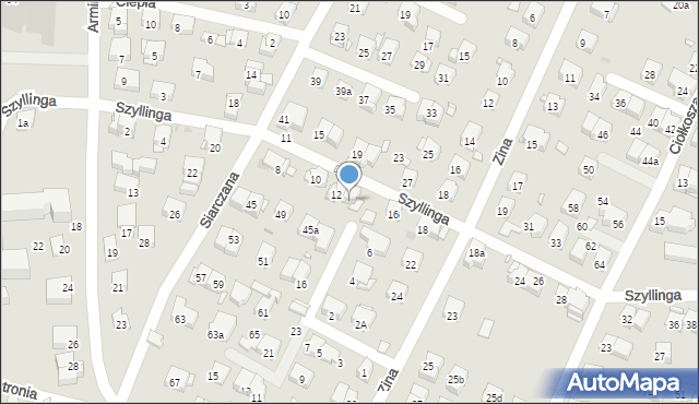 Kraków, Szyllinga Antoniego, gen., 14, mapa Krakowa