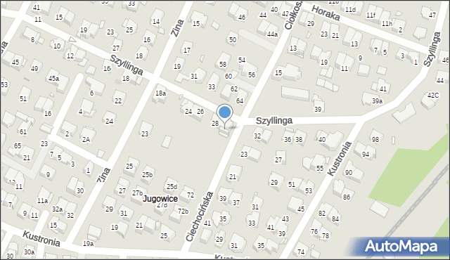 Kraków, Szyllinga Antoniego, gen., 30, mapa Krakowa