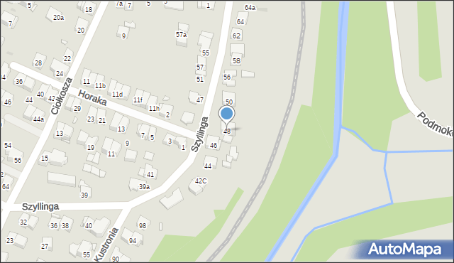 Kraków, Szyllinga Antoniego, gen., 48, mapa Krakowa