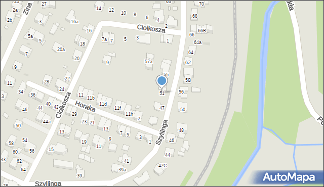 Kraków, Szyllinga Antoniego, gen., 51, mapa Krakowa