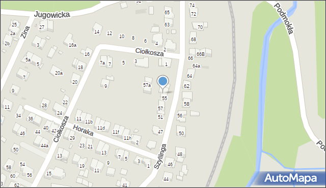 Kraków, Szyllinga Antoniego, gen., 59, mapa Krakowa