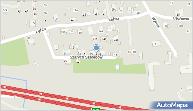 Kraków, Szarych Szeregów, 9B, mapa Krakowa