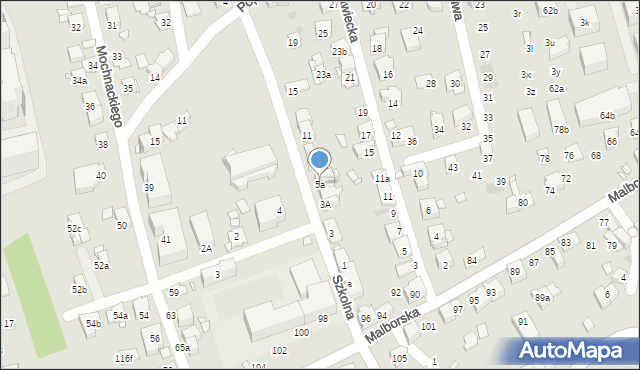 Kraków, Szkolna, 5a, mapa Krakowa