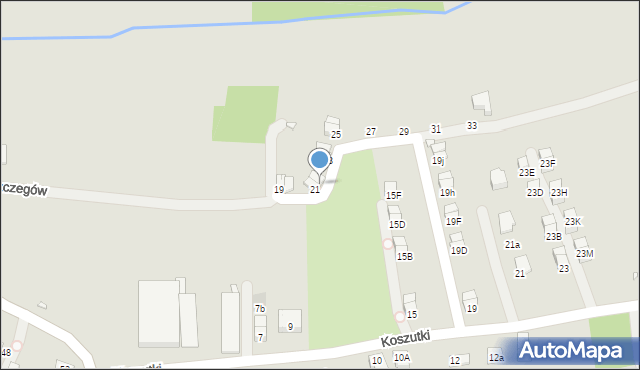 Kraków, Szczegów, 21a, mapa Krakowa