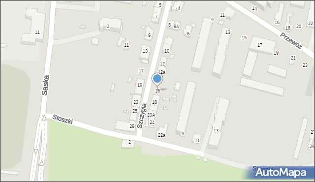 Kraków, Szczygla, 16, mapa Krakowa