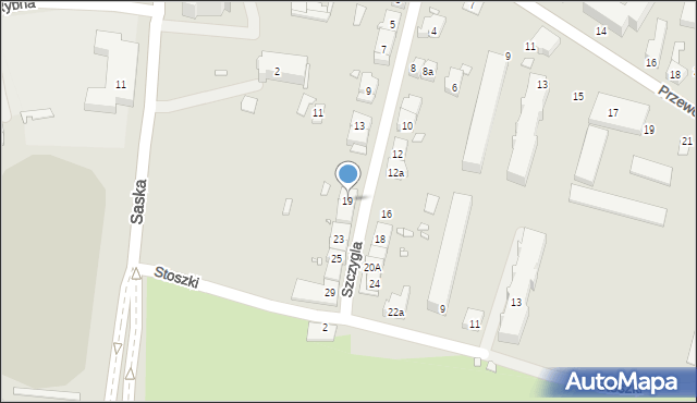 Kraków, Szczygla, 19, mapa Krakowa