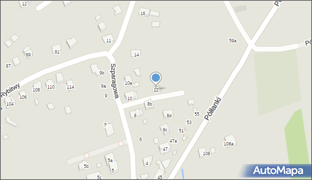 Kraków, Szparagowa, 12, mapa Krakowa