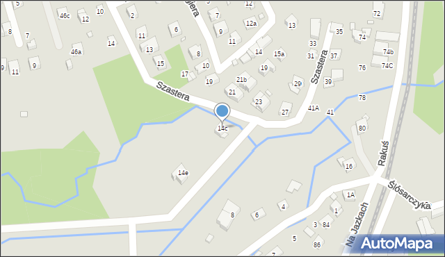 Kraków, Szastera Jana, 14c, mapa Krakowa