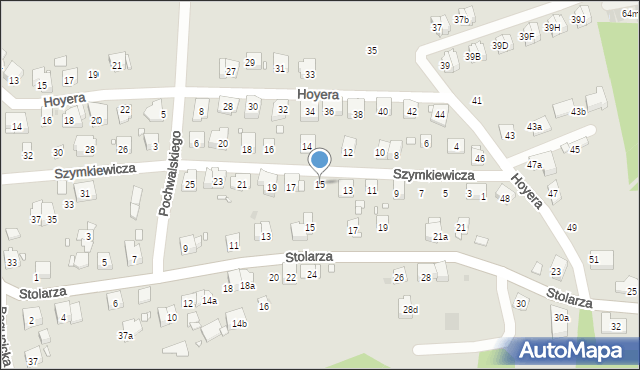 Kraków, Szymkiewicza Dezyderego, 15, mapa Krakowa