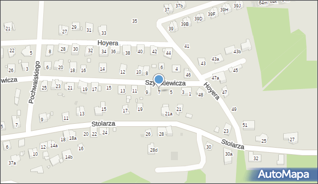 Kraków, Szymkiewicza Dezyderego, 7, mapa Krakowa