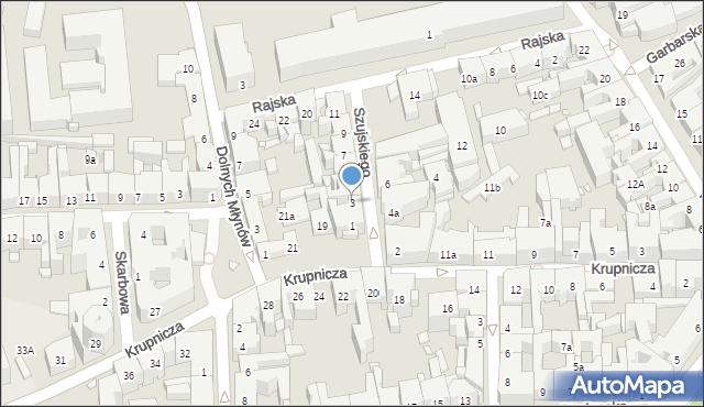 Kraków, Szujskiego Józefa, 3, mapa Krakowa