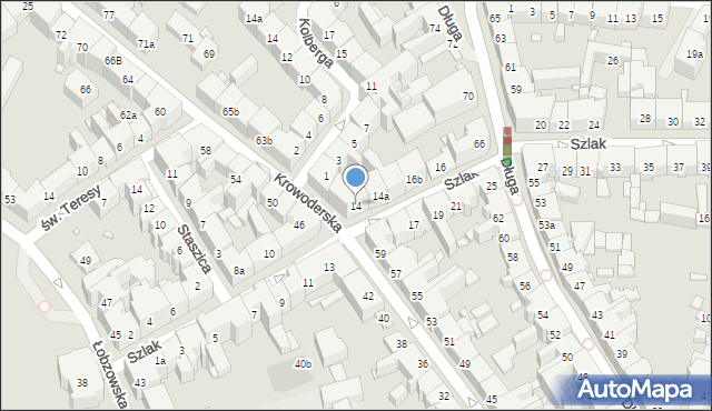 Kraków, Szlak, 14, mapa Krakowa