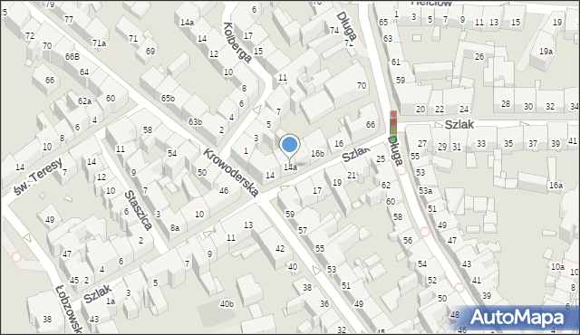 Kraków, Szlak, 14a, mapa Krakowa