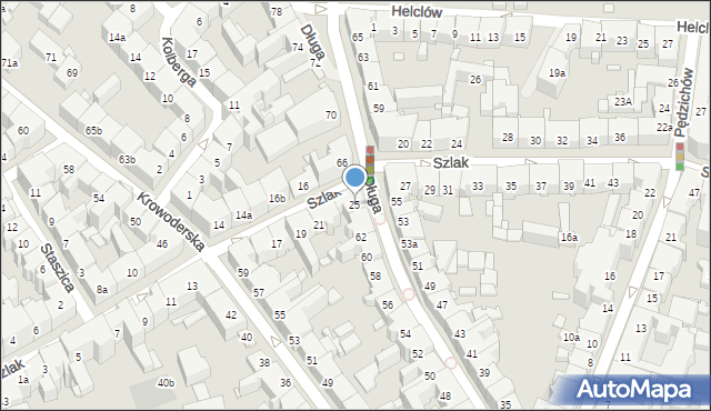 Kraków, Szlak, 25, mapa Krakowa