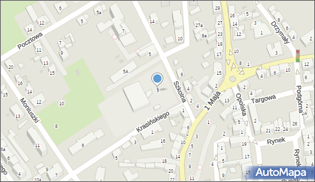 Krapkowice, Szkolna, 3, mapa Krapkowice