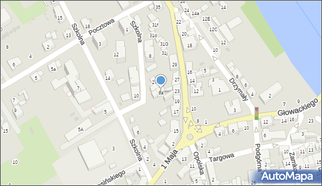 Krapkowice, Szkolna, 8a, mapa Krapkowice