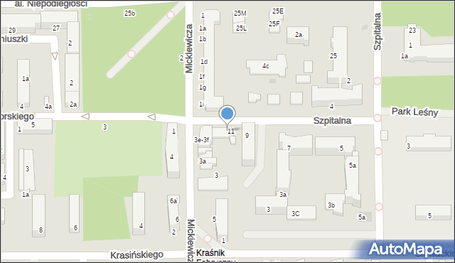 Kraśnik, Szpitalna, 11c, mapa Kraśnik