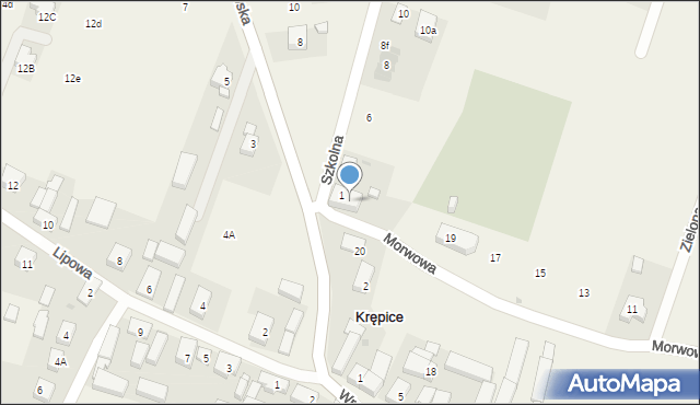 Krępice, Szkolna, 2, mapa Krępice