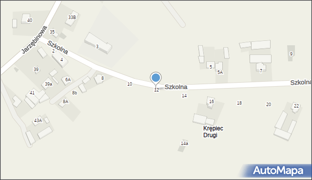Krępiec, Szkolna, 12, mapa Krępiec