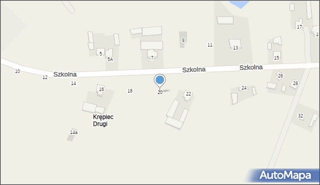 Krępiec, Szkolna, 20, mapa Krępiec