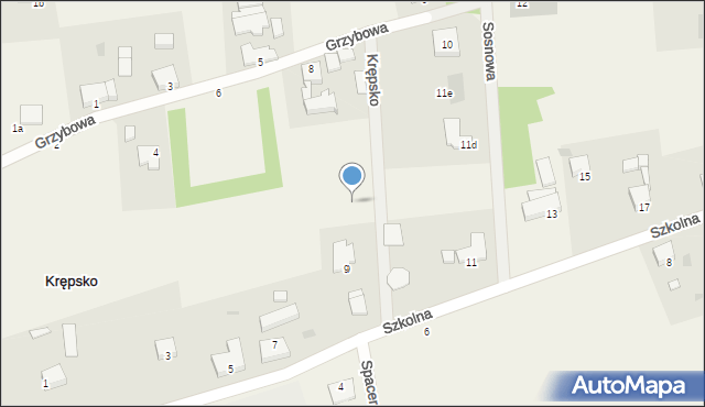 Krępsko, Szkolna, 9c, mapa Krępsko