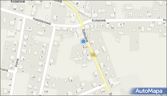 Krośnice, Szkolna, 4, mapa Krośnice