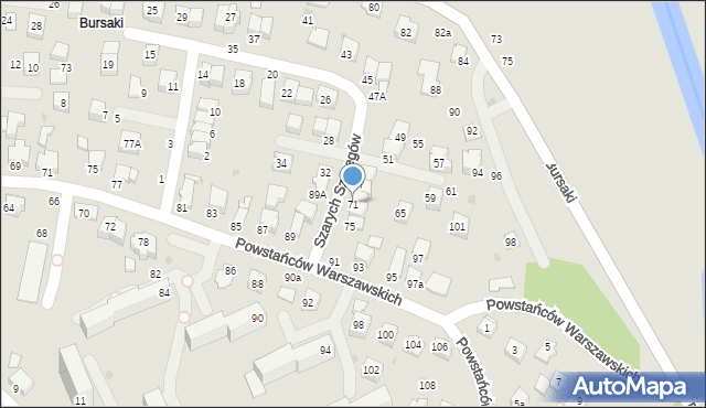 Krosno, Szarych Szeregów, 71, mapa Krosna