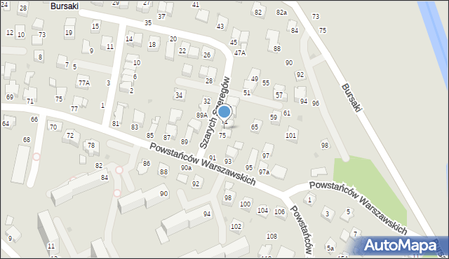 Krosno, Szarych Szeregów, 73, mapa Krosna