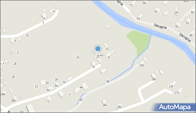 Krosno, Szuby Mariana, 12, mapa Krosna