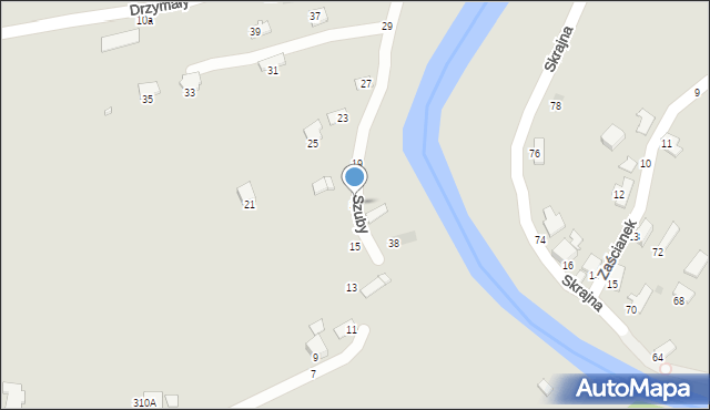 Krosno, Szuby Mariana, 17, mapa Krosna