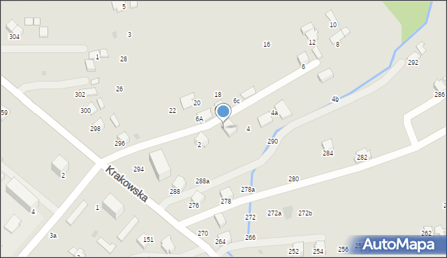 Krosno, Szuby Mariana, 2a, mapa Krosna