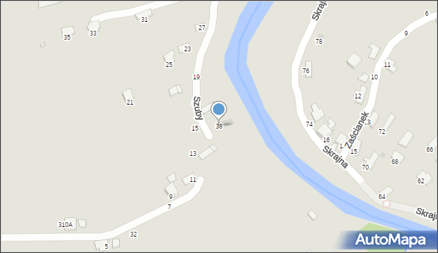 Krosno, Szuby Mariana, 38, mapa Krosna