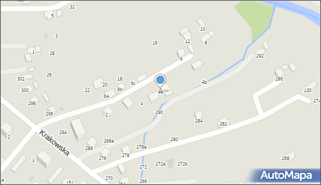 Krosno, Szuby Mariana, 4a, mapa Krosna