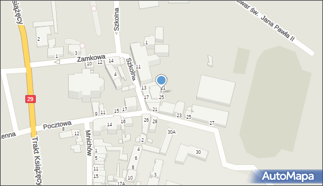 Krosno Odrzańskie, Szkolna, 23, mapa Krosno Odrzańskie